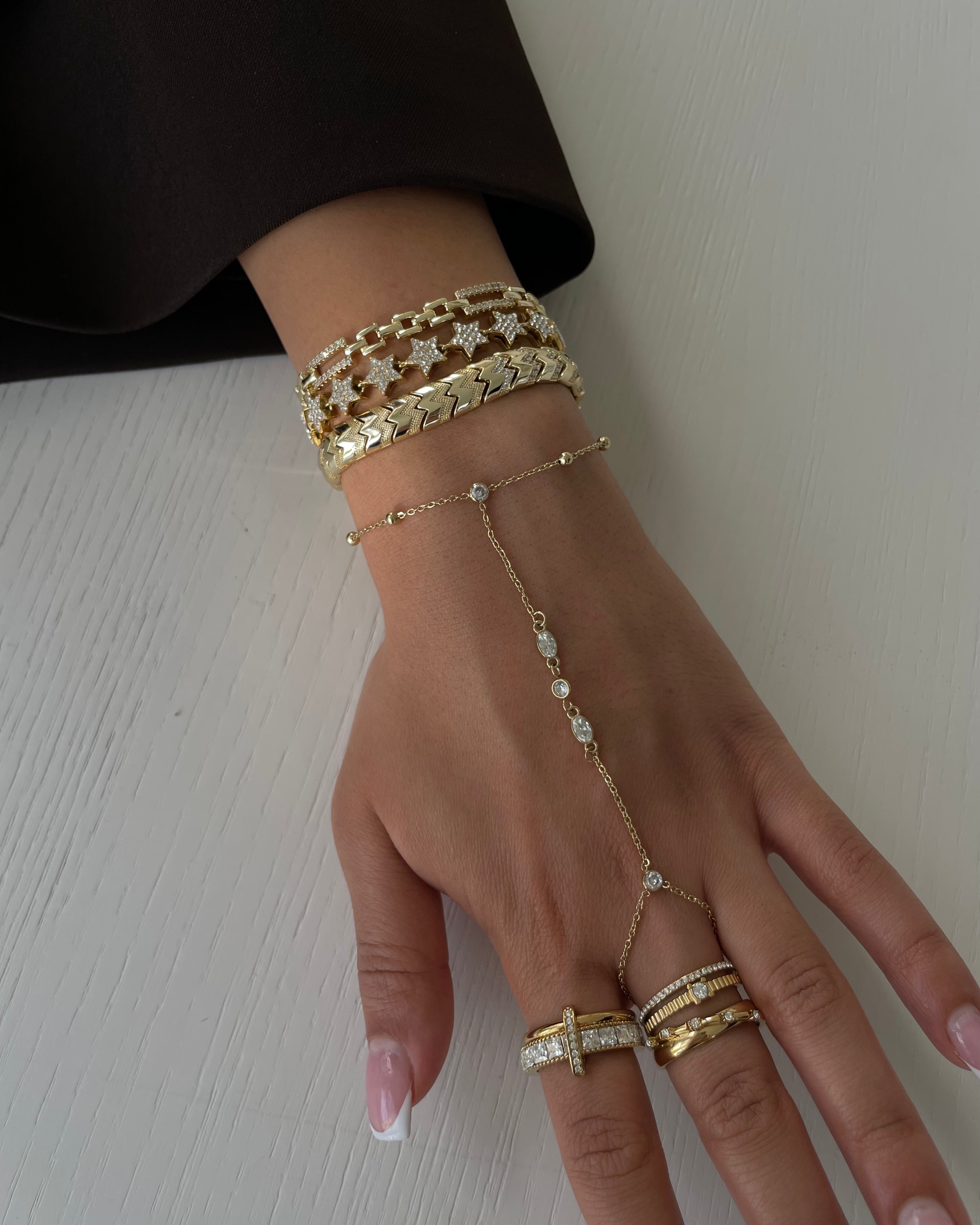 Hand Chain Oval - 18K vergoldet