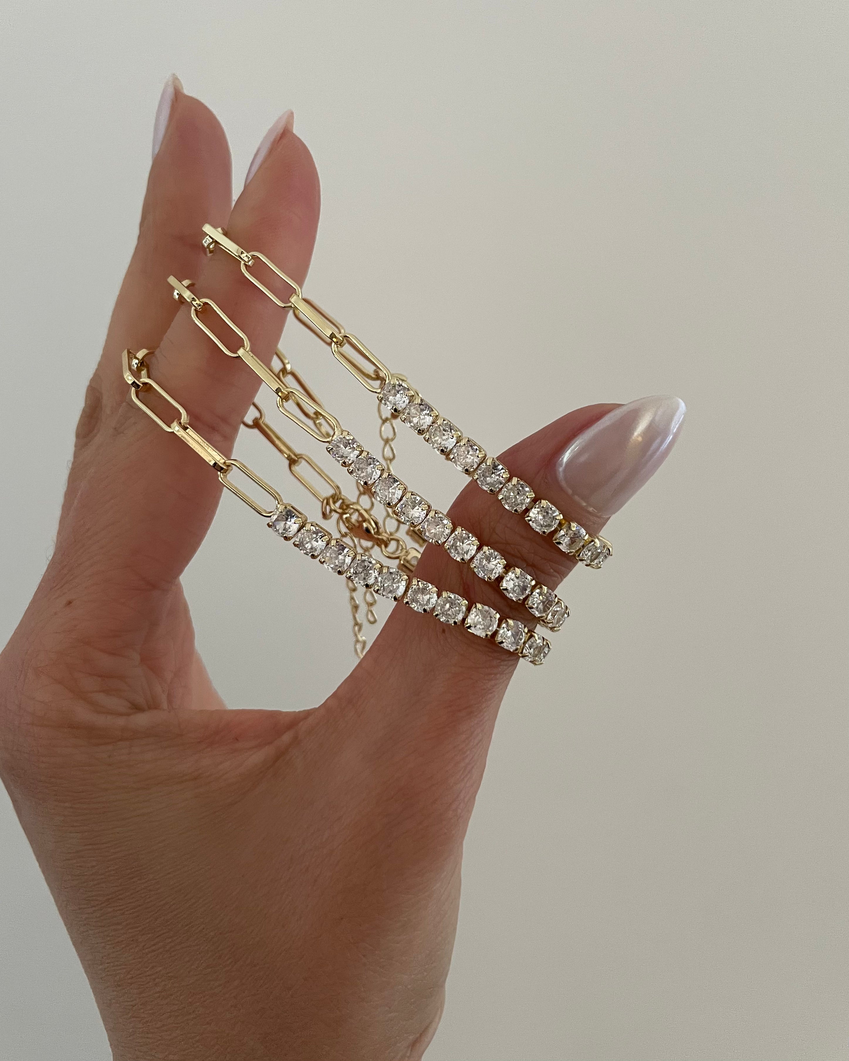 Armband VIP Tennis Chain -14K vergoldet