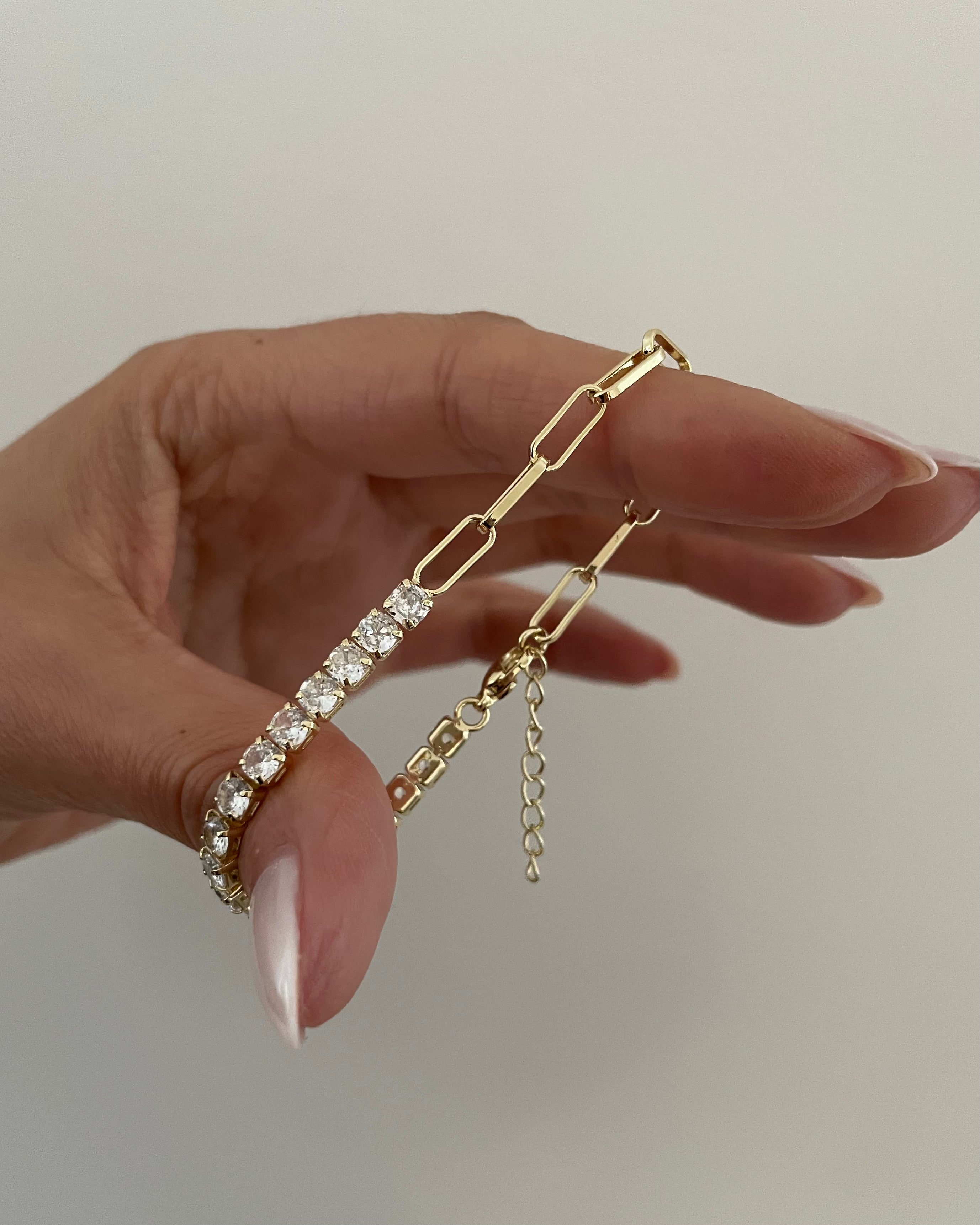 Armband VIP Tennis Chain -14K vergoldet