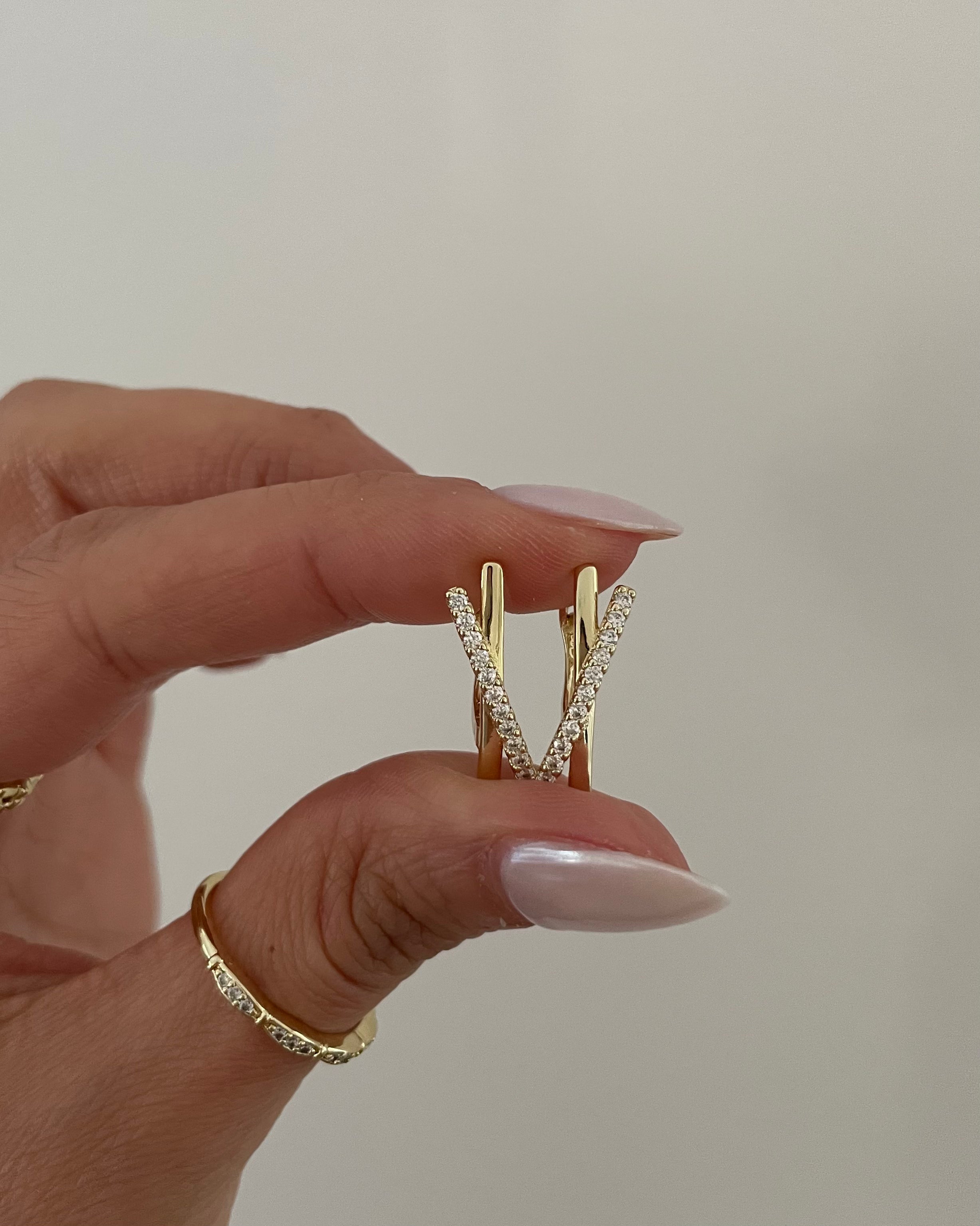 Ohrringe VIP V Line -14K vergoldet