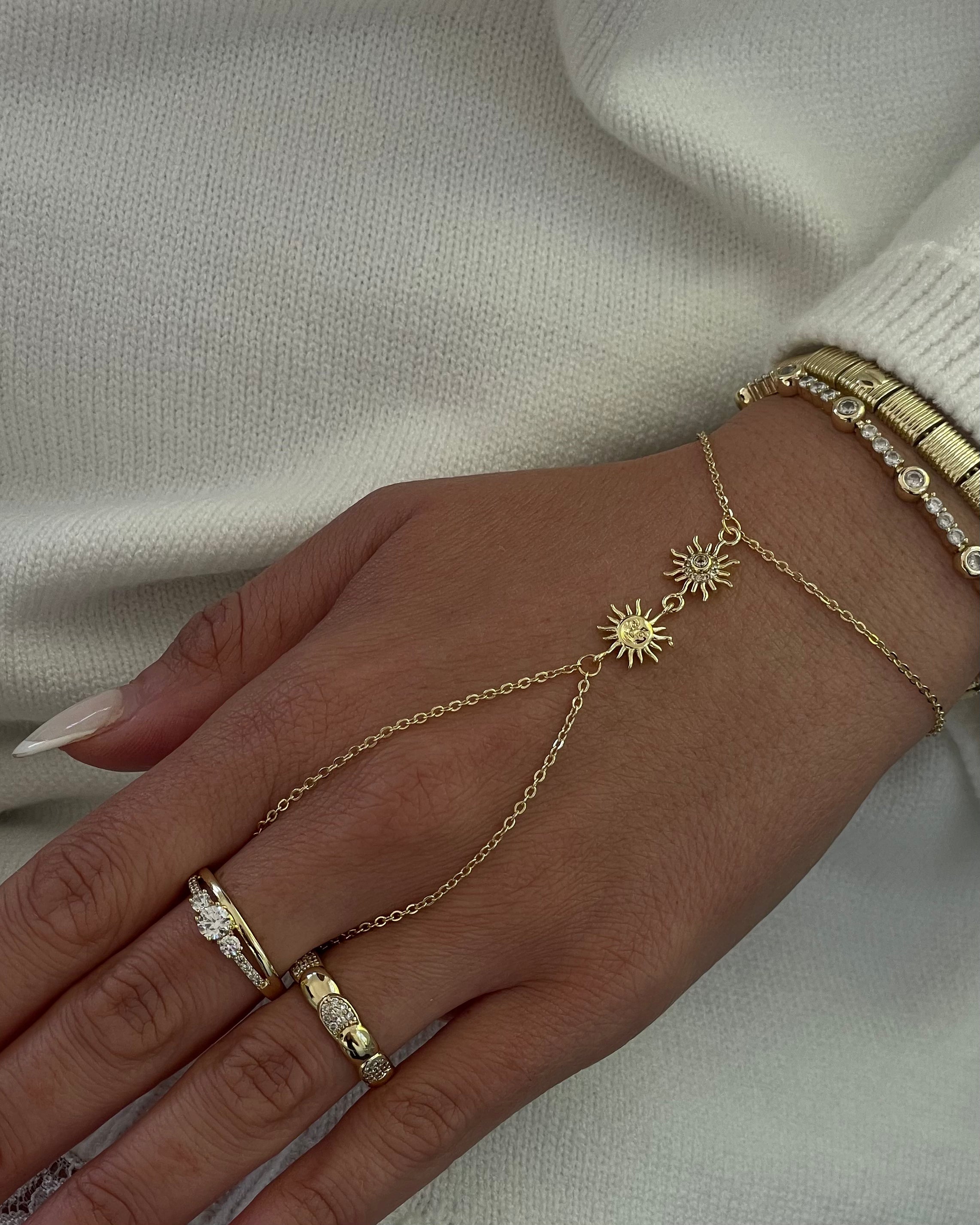 Hand Chain VIP  Sun -14K vergoldet