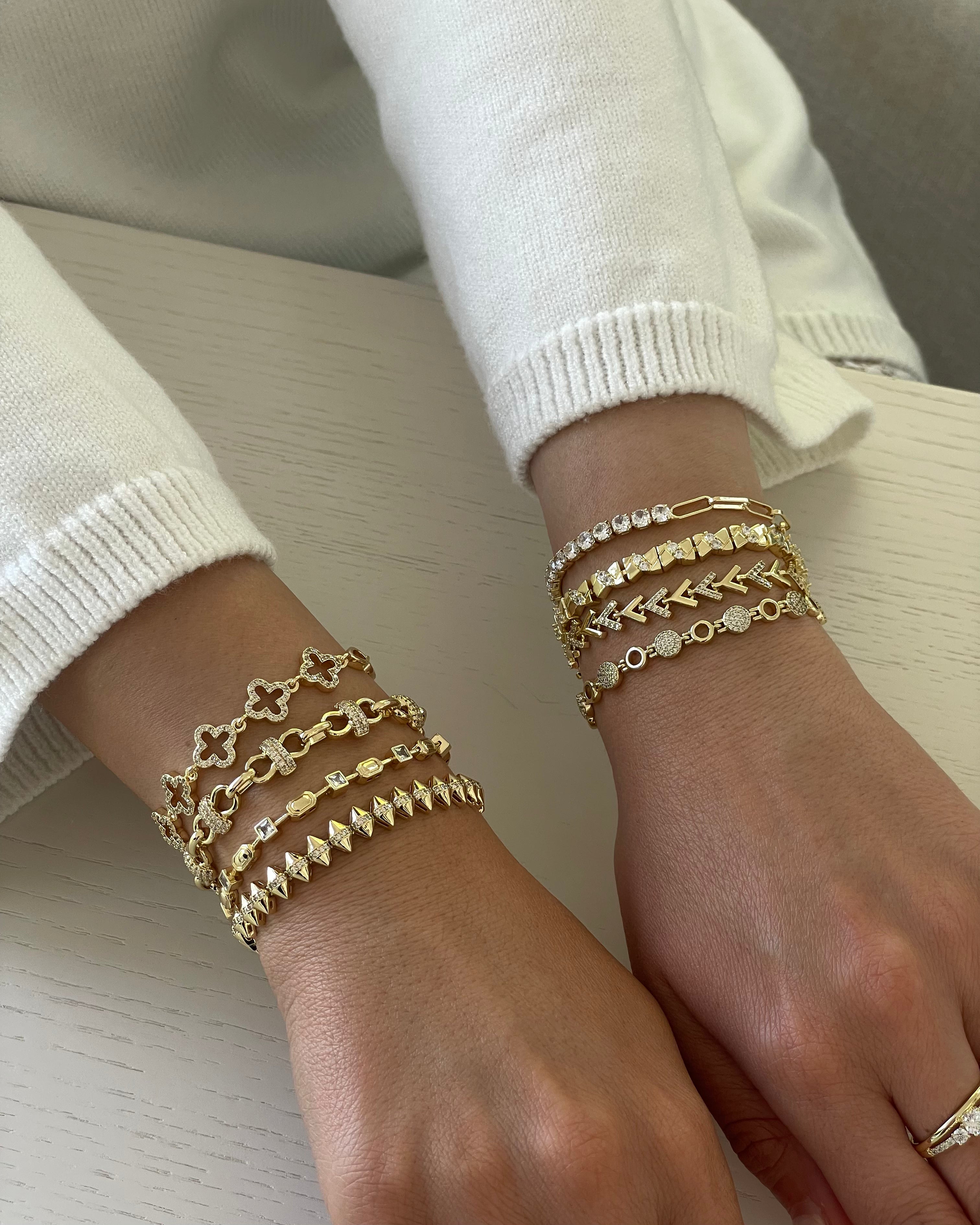 Armband VIP Baguette Cube -14K vergoldet