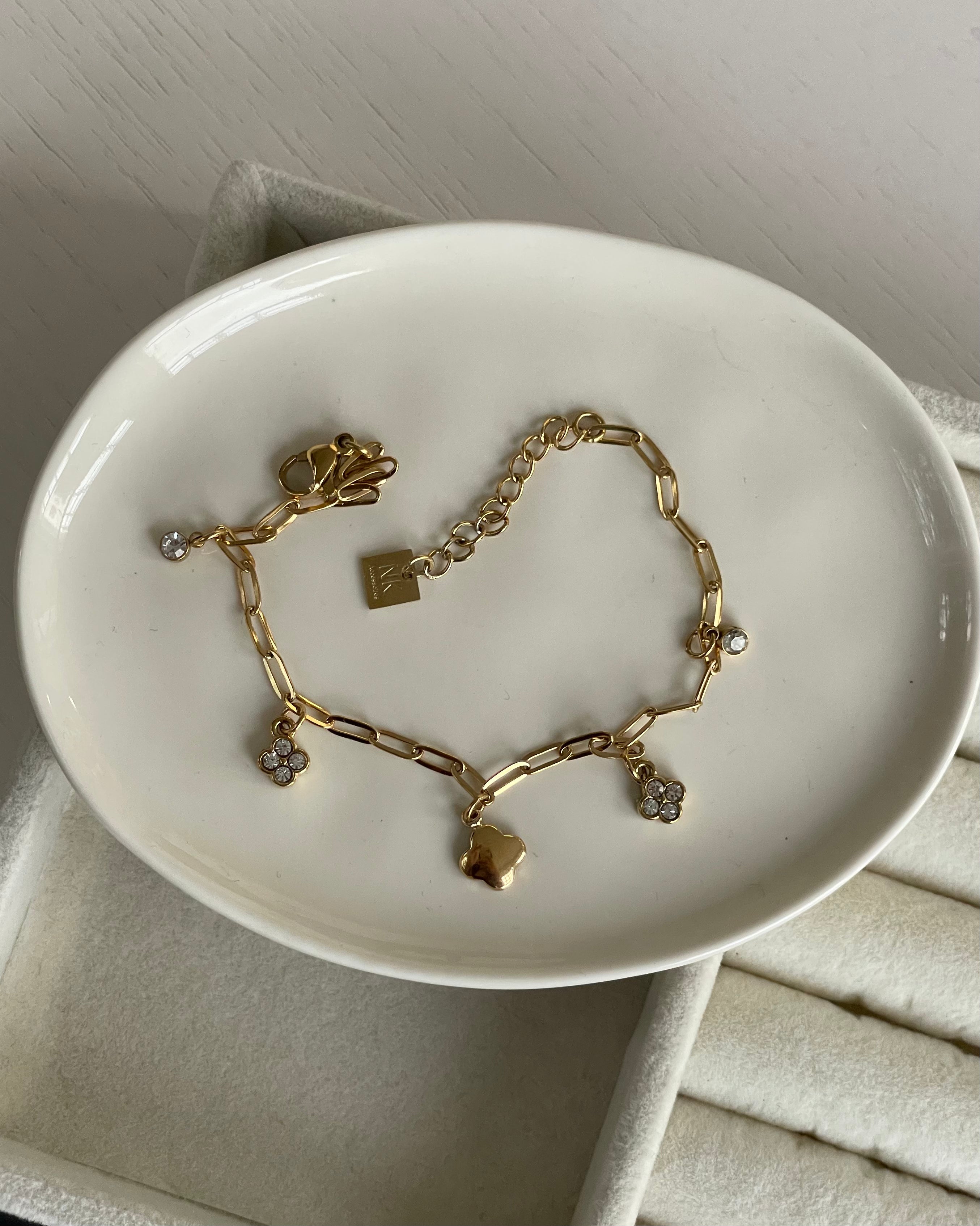 Armband Mini Charm Clover Flower