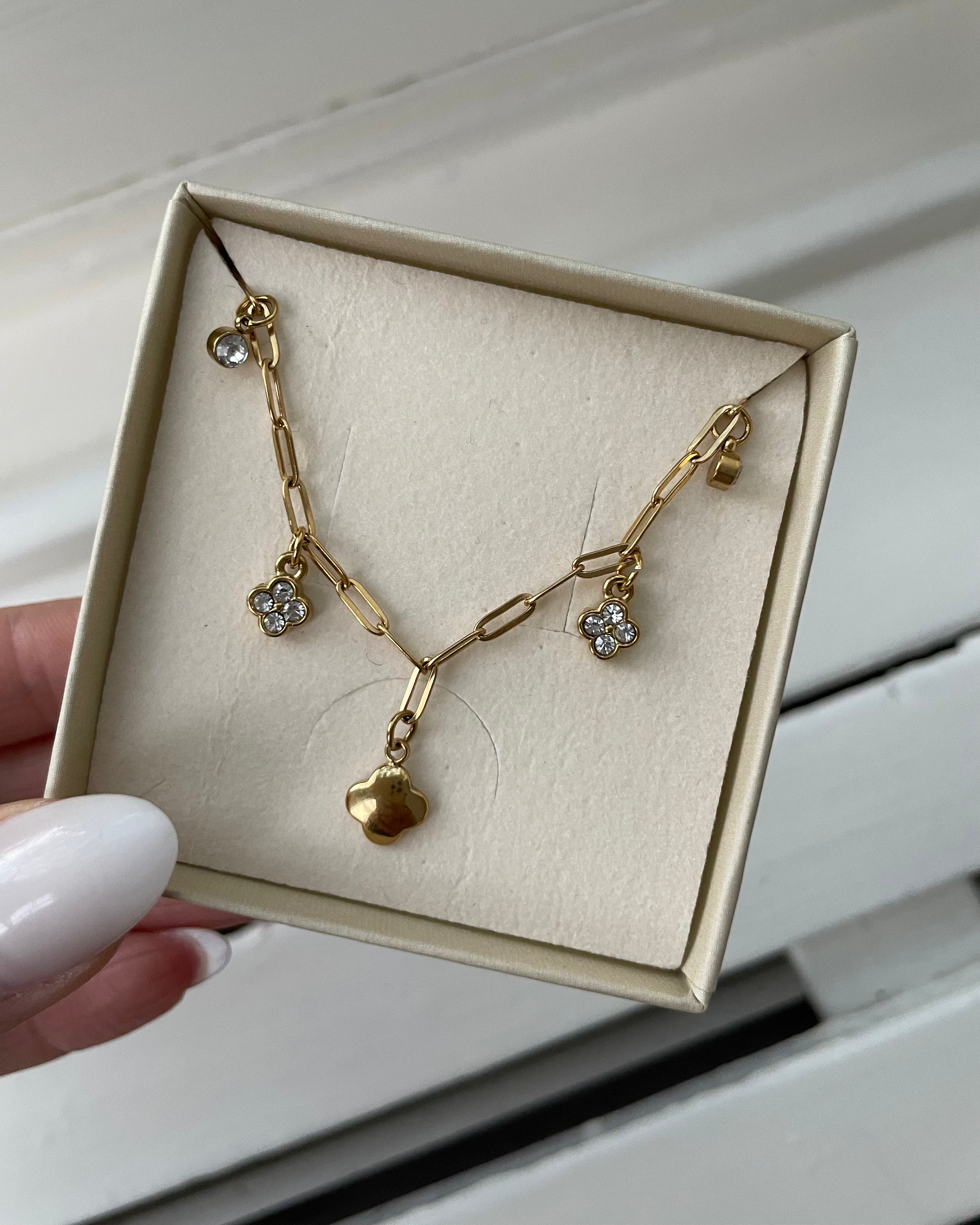 Kette Mini Charm Clover Flower