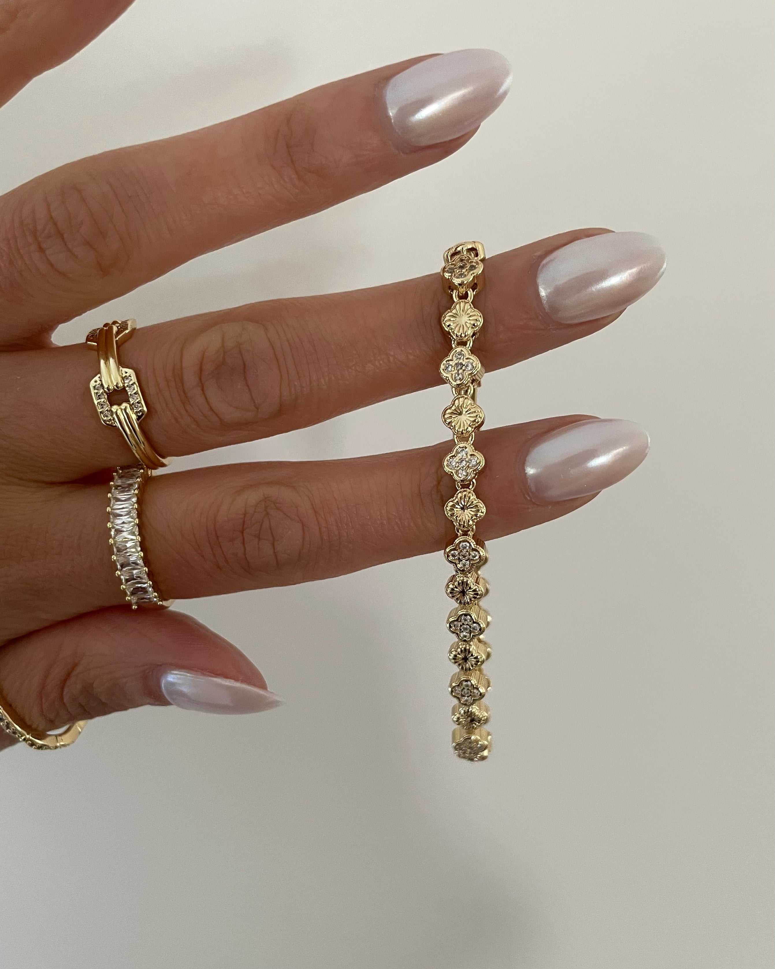 Armband VIP Mini Clovers -14K vergoldet