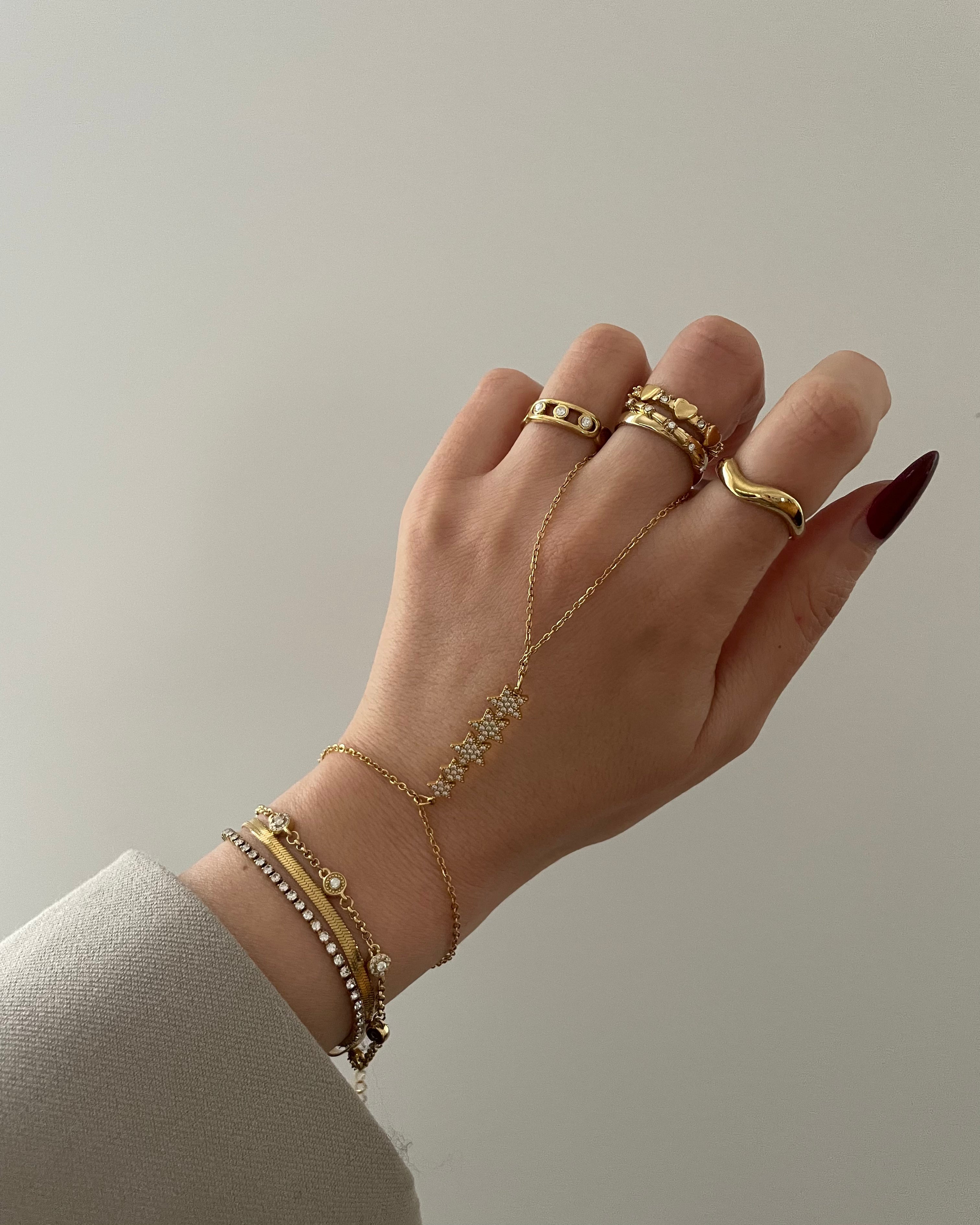 Hand Chain Star 18K vergoldet