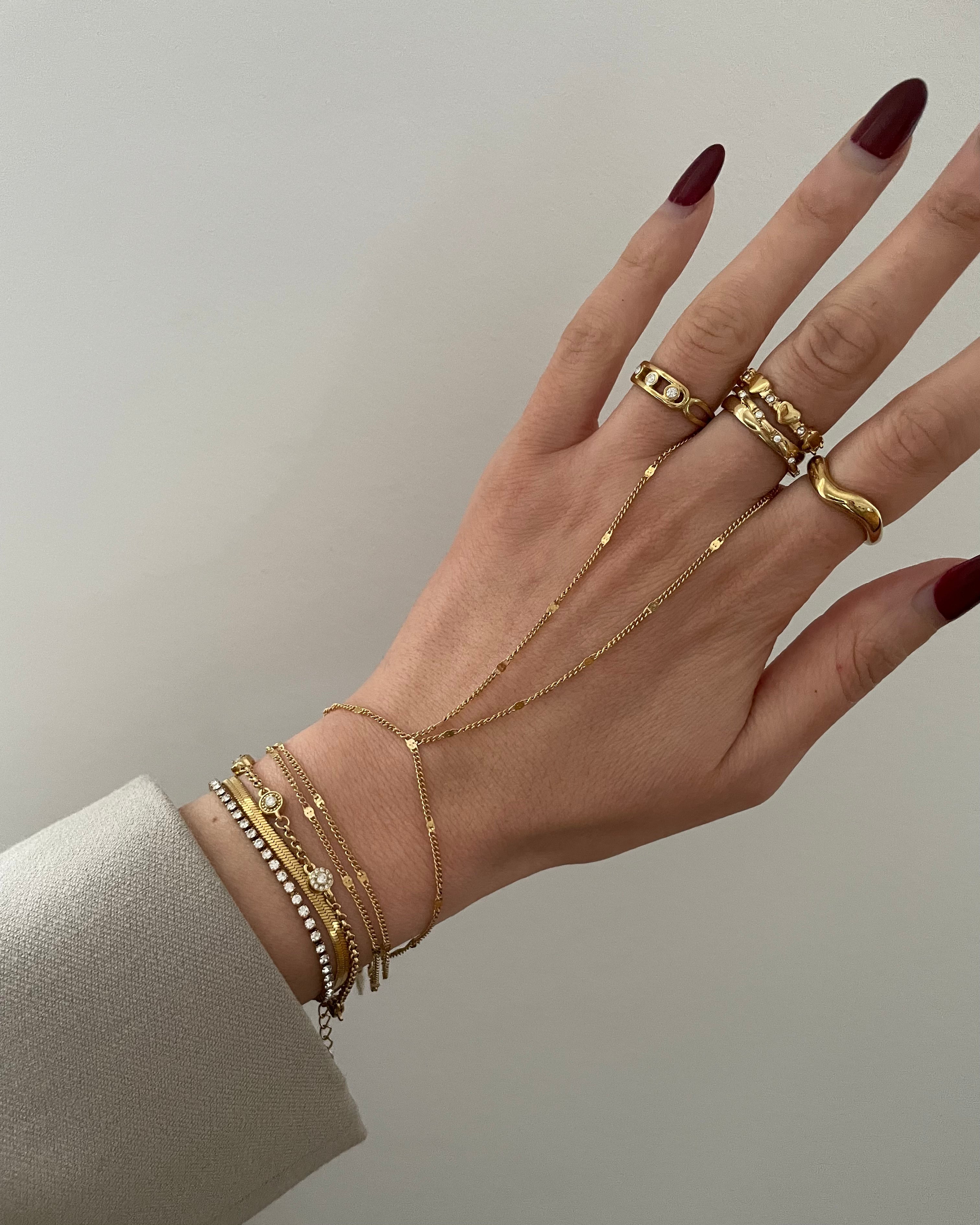 Hand Chain Layer Elegance 18K vergoldet