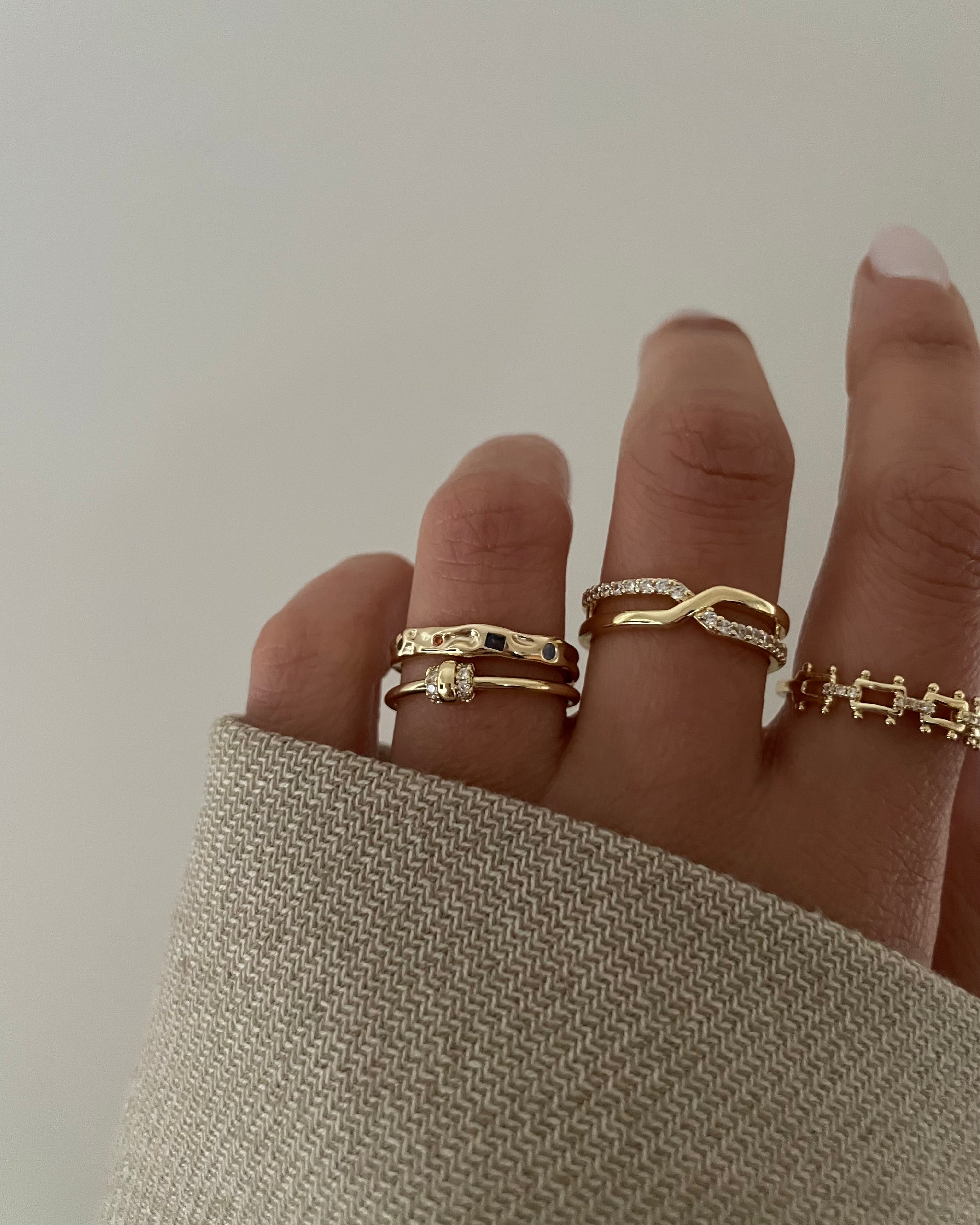 Ring VIP X layer -14K vergoldet