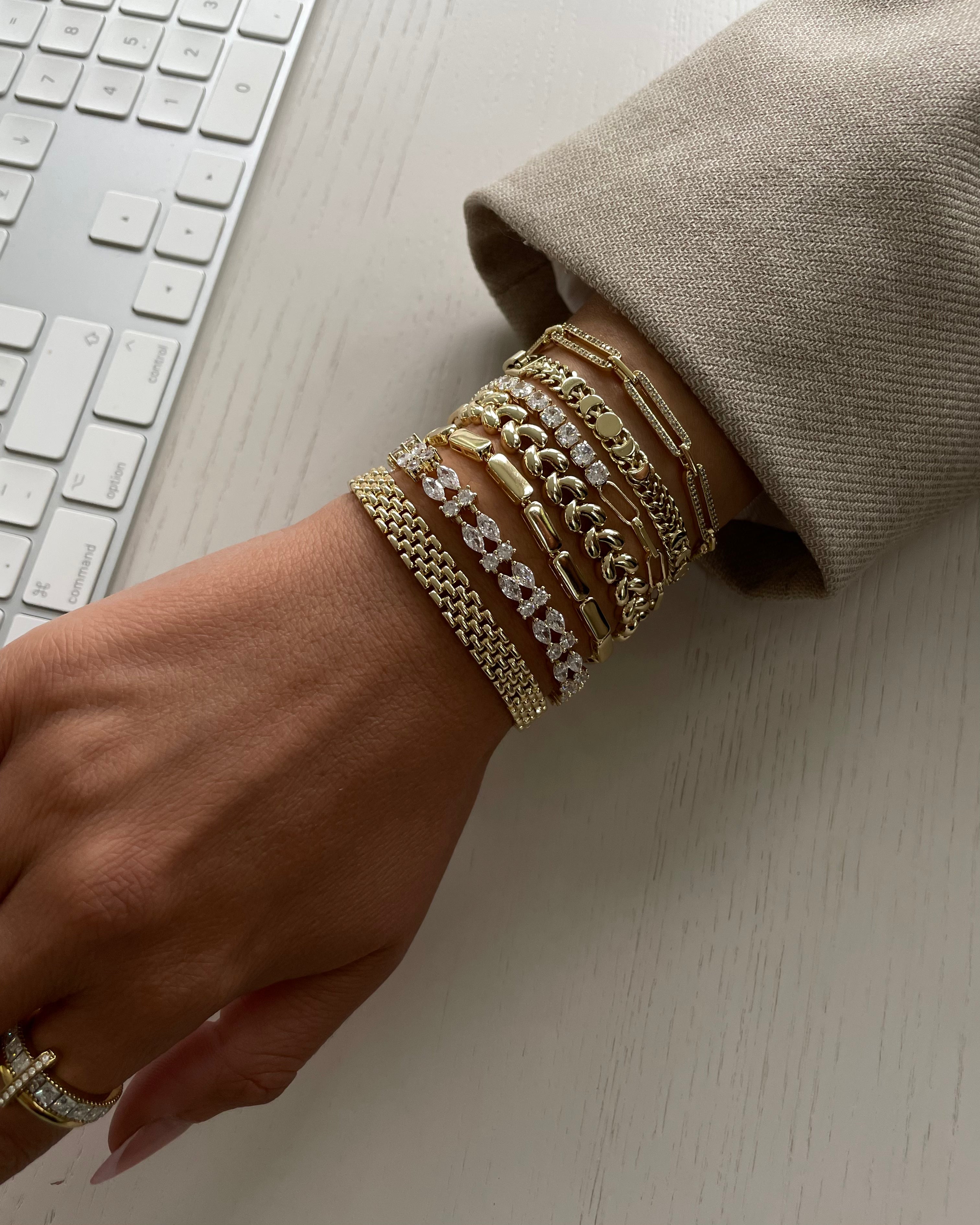 Armband VIP Drop Cube -14K vergoldet
