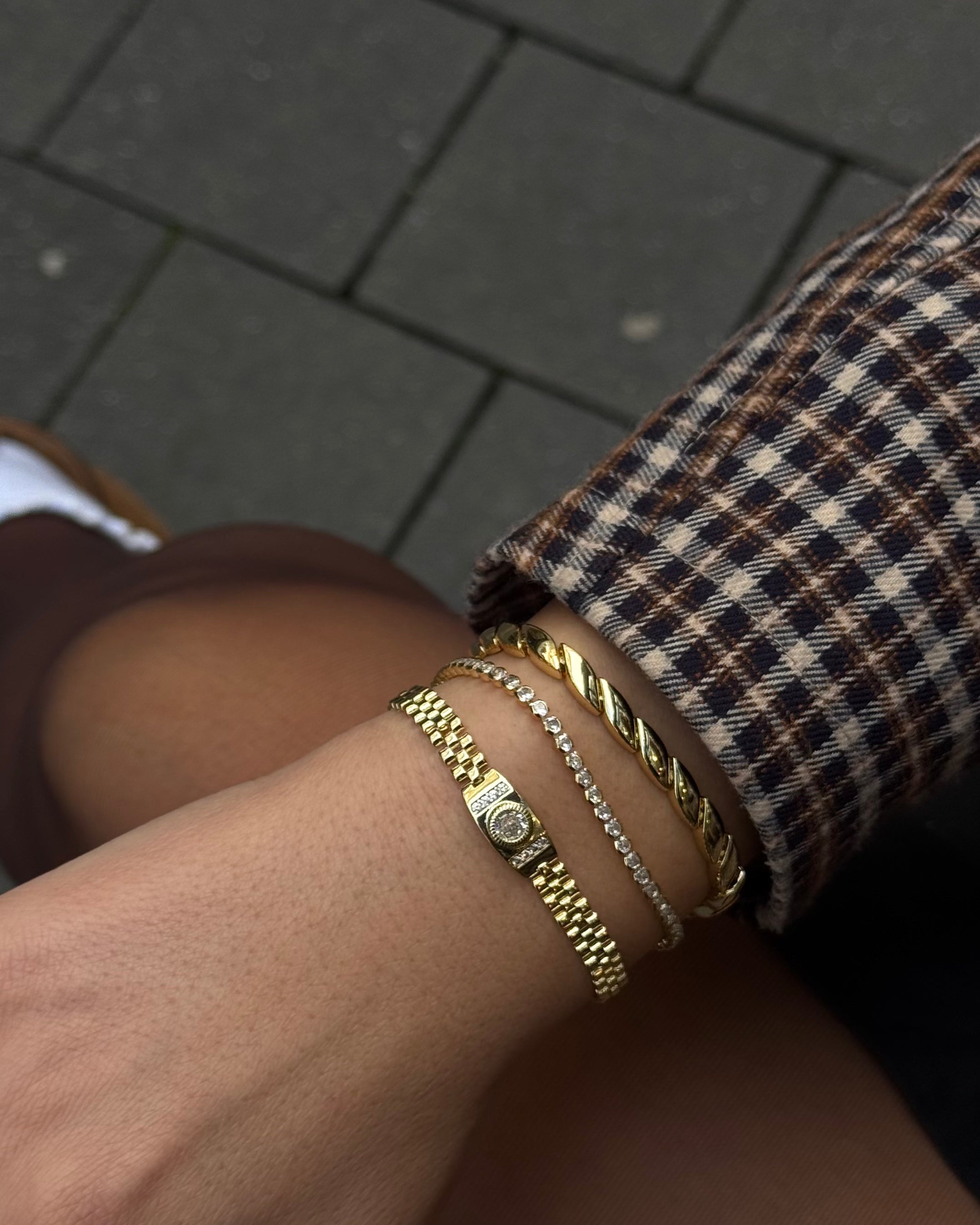 Armabnd VIP Drop Wave -14K vergoldet