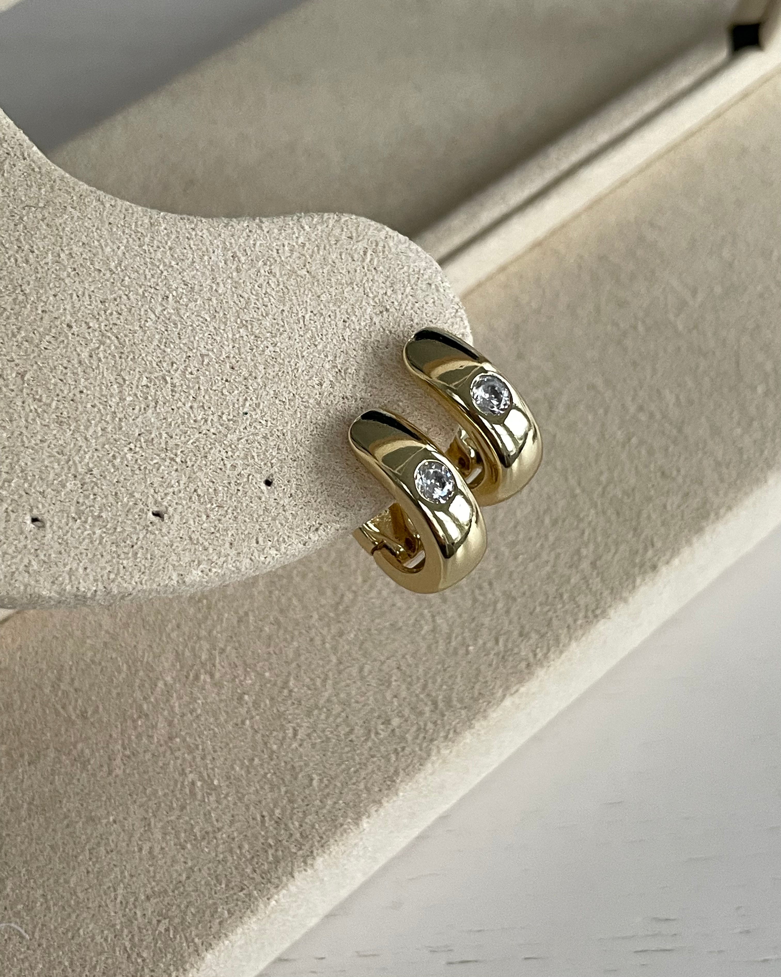 Ohrringe VIP Square Diamond - 14K vergoldet