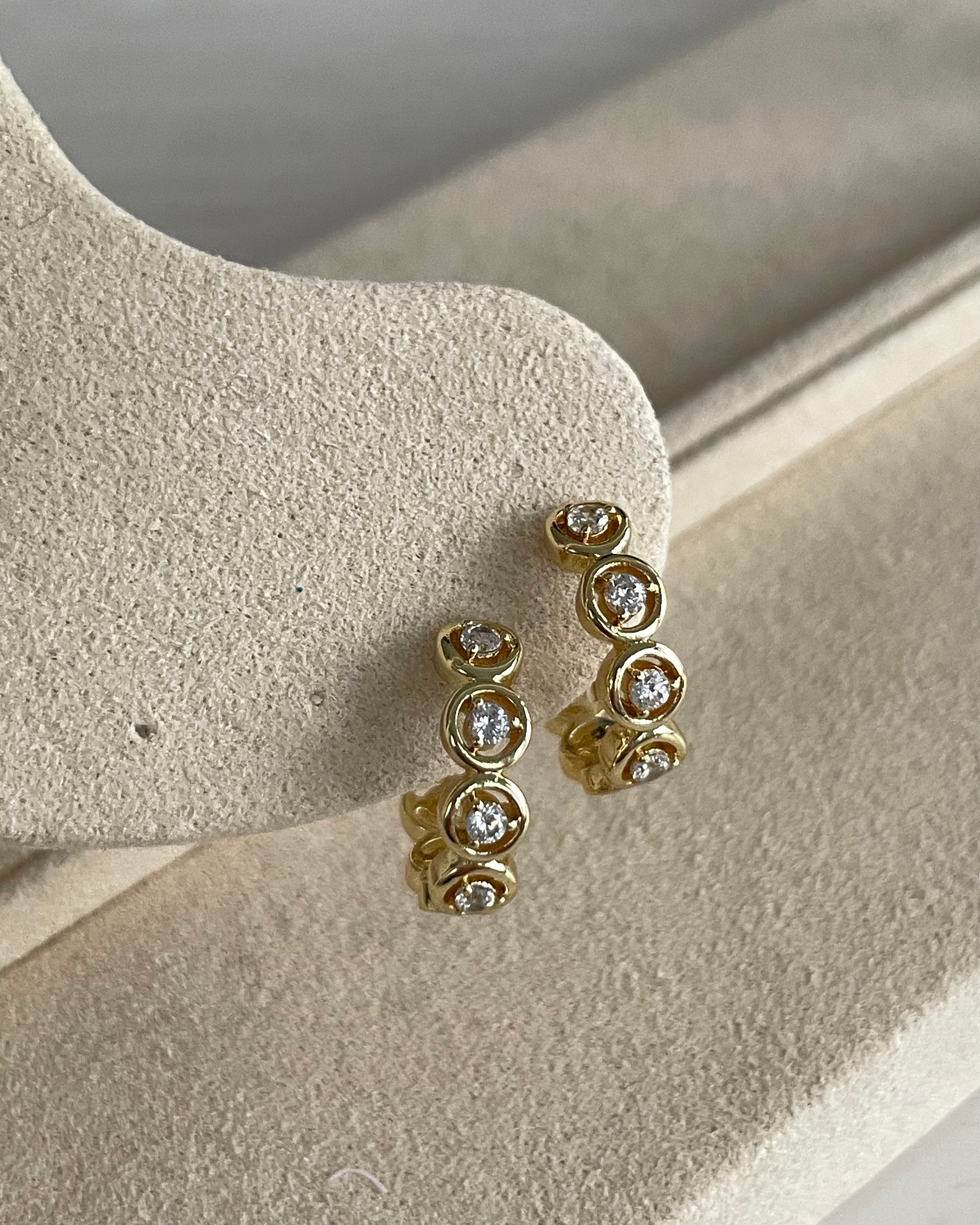 Creolen VIP Stone - 14K vergoldet