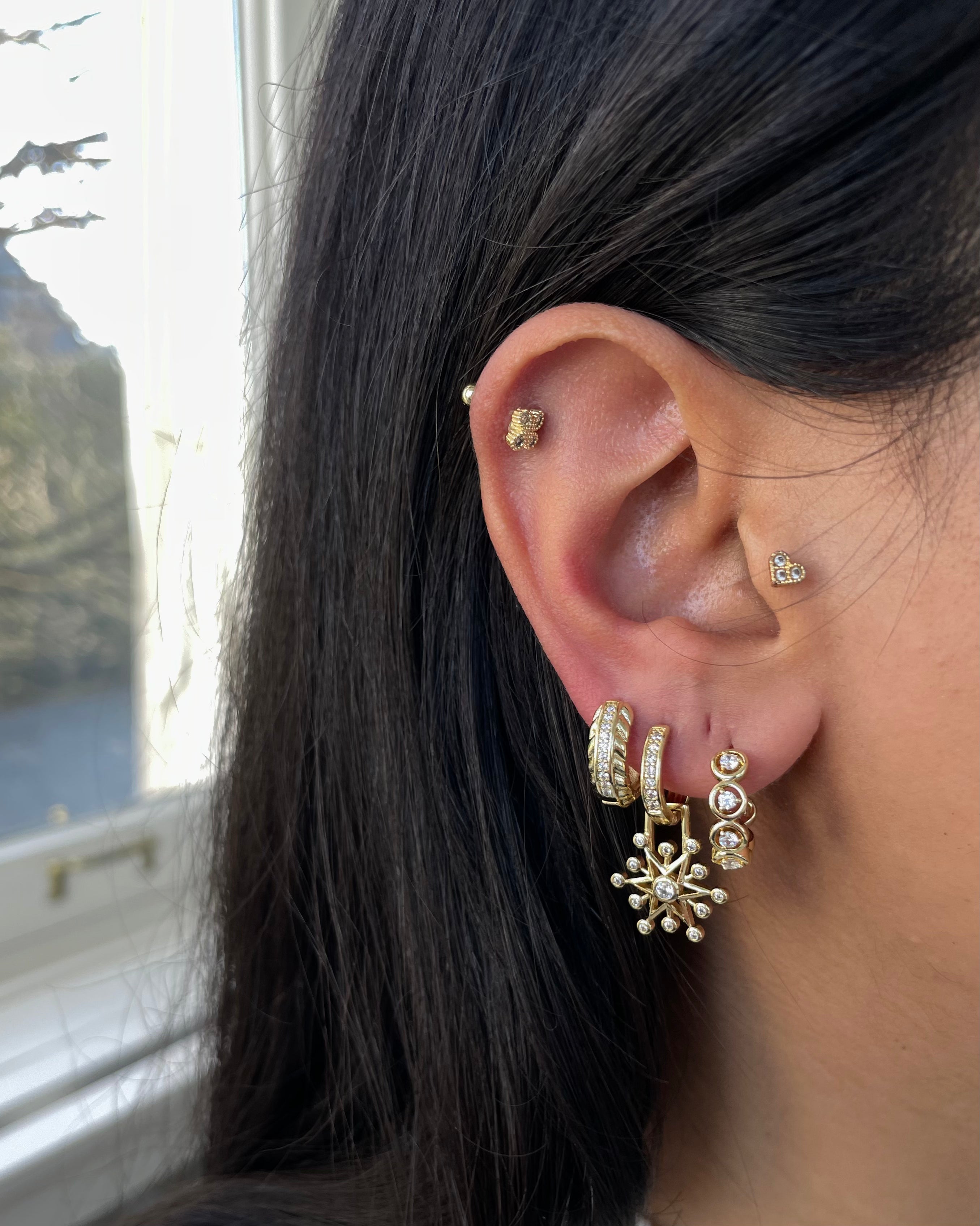 Creolen VIP Stone - 14K vergoldet