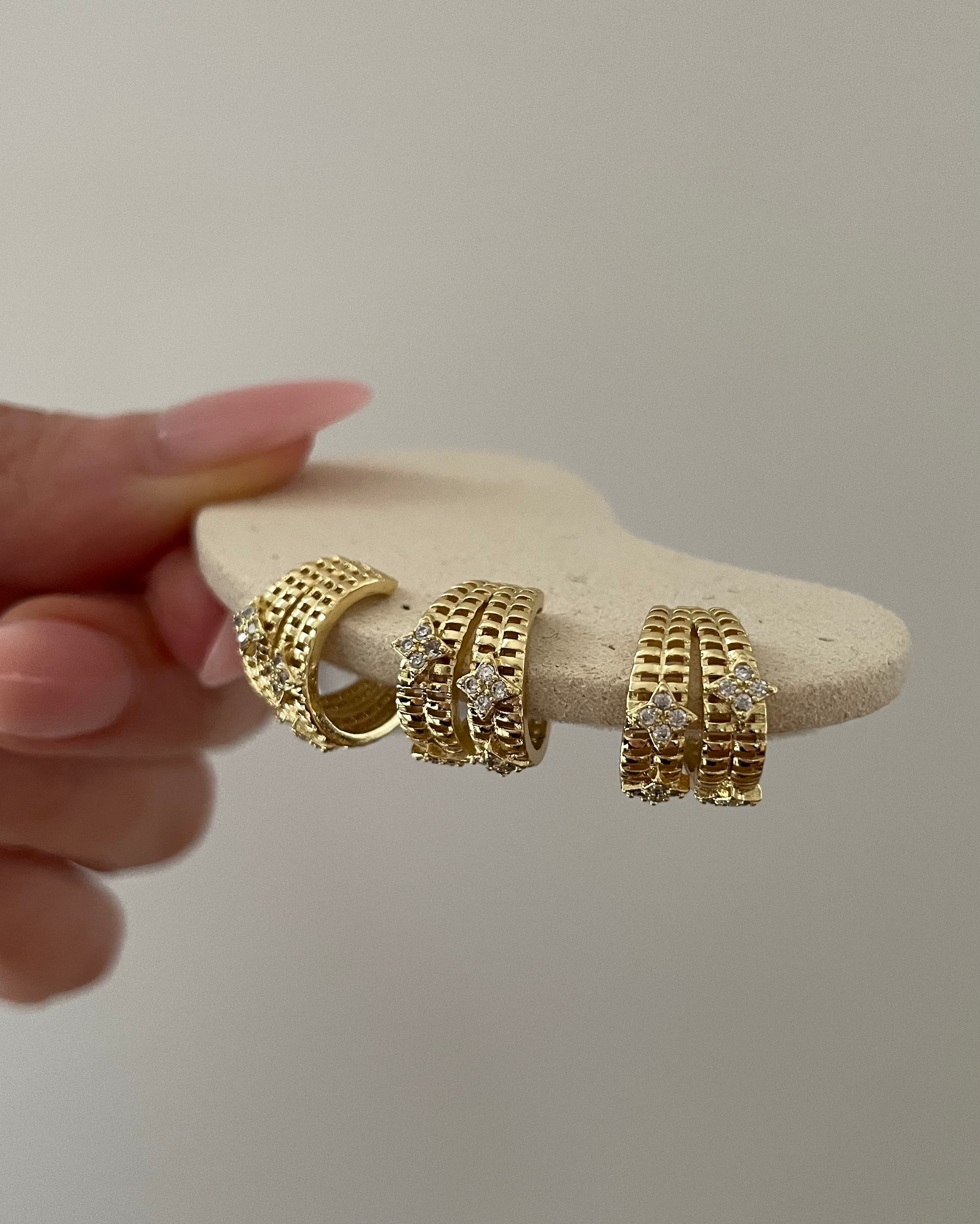 Earcuff Layer Flower -14K vergoldet