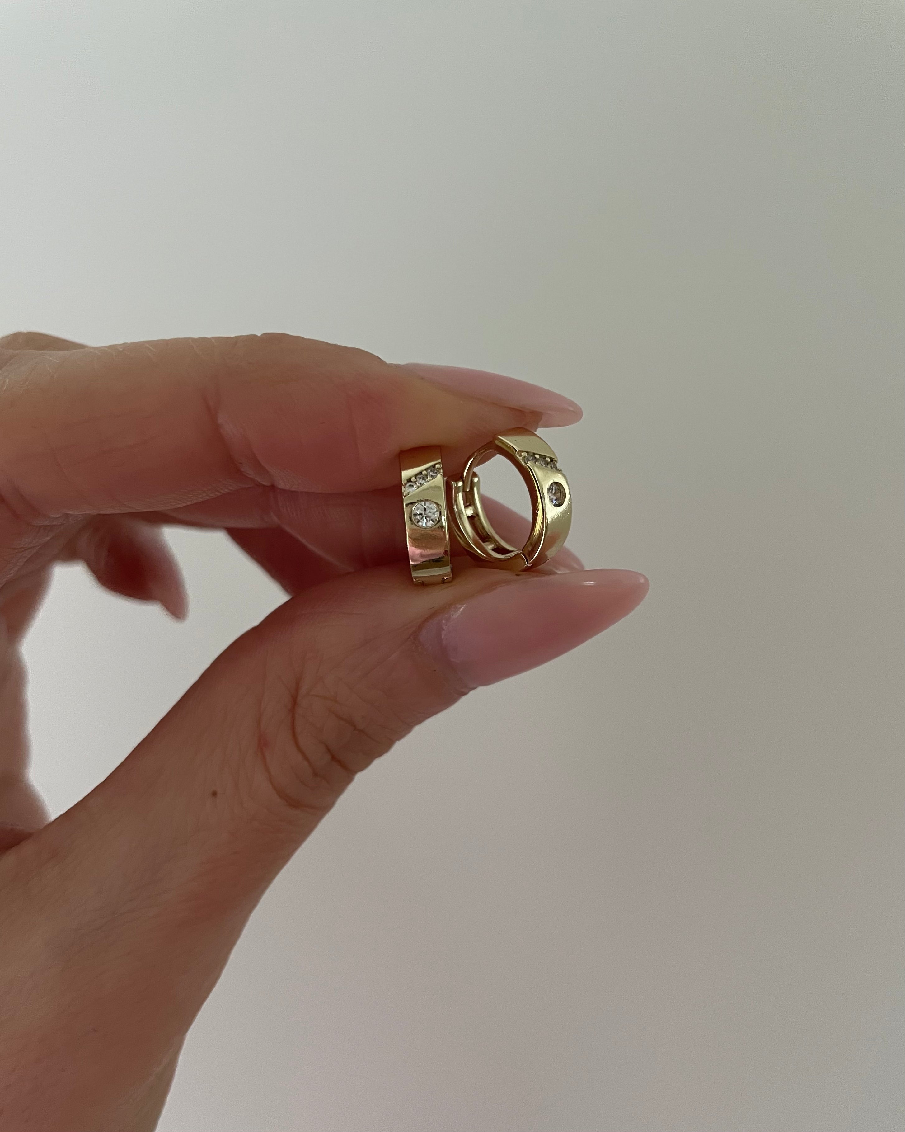 Creolen VIP Classic Stone - 14K vergoldet