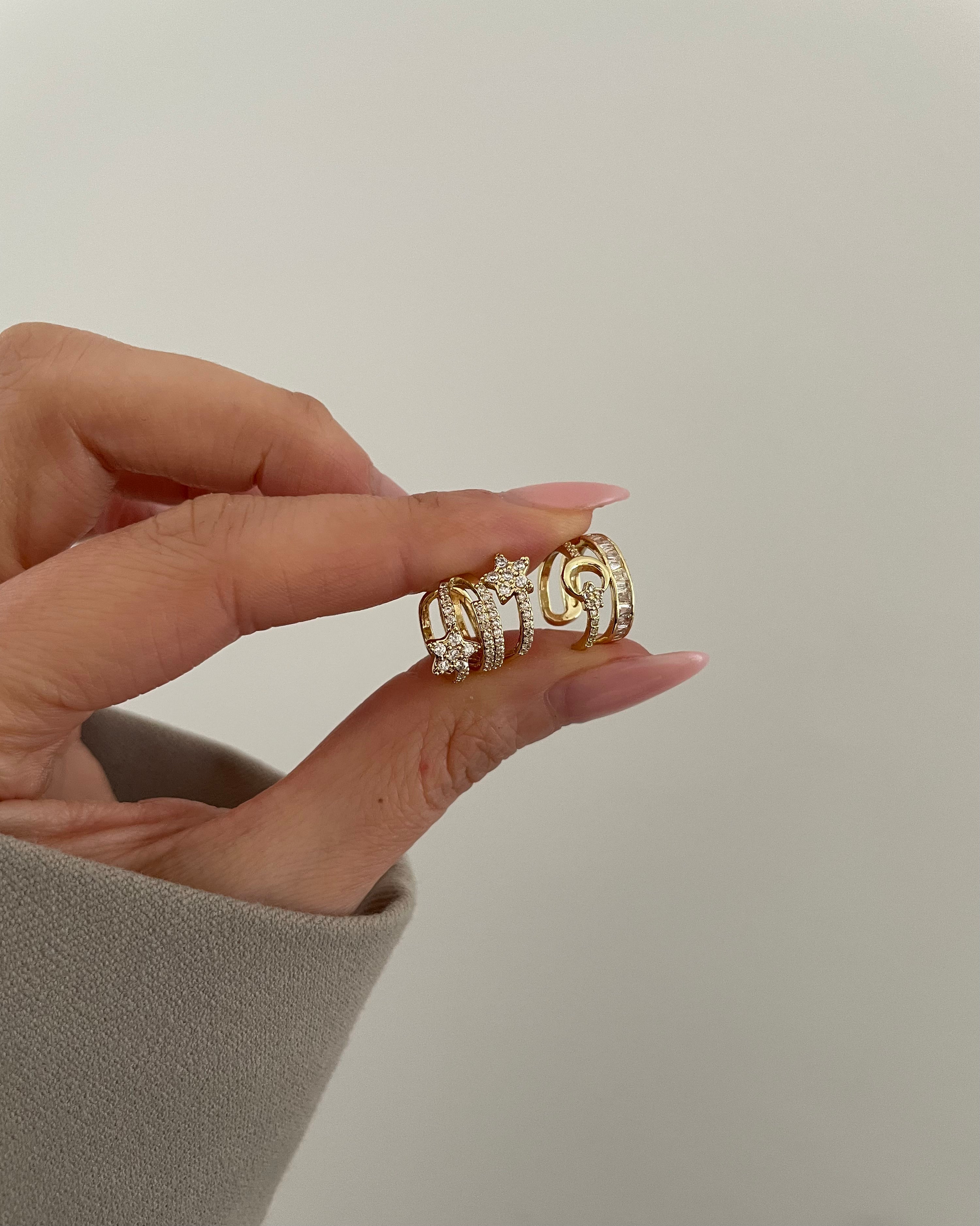 Earcuff VIP  Layer Moon - 14K vergoldet