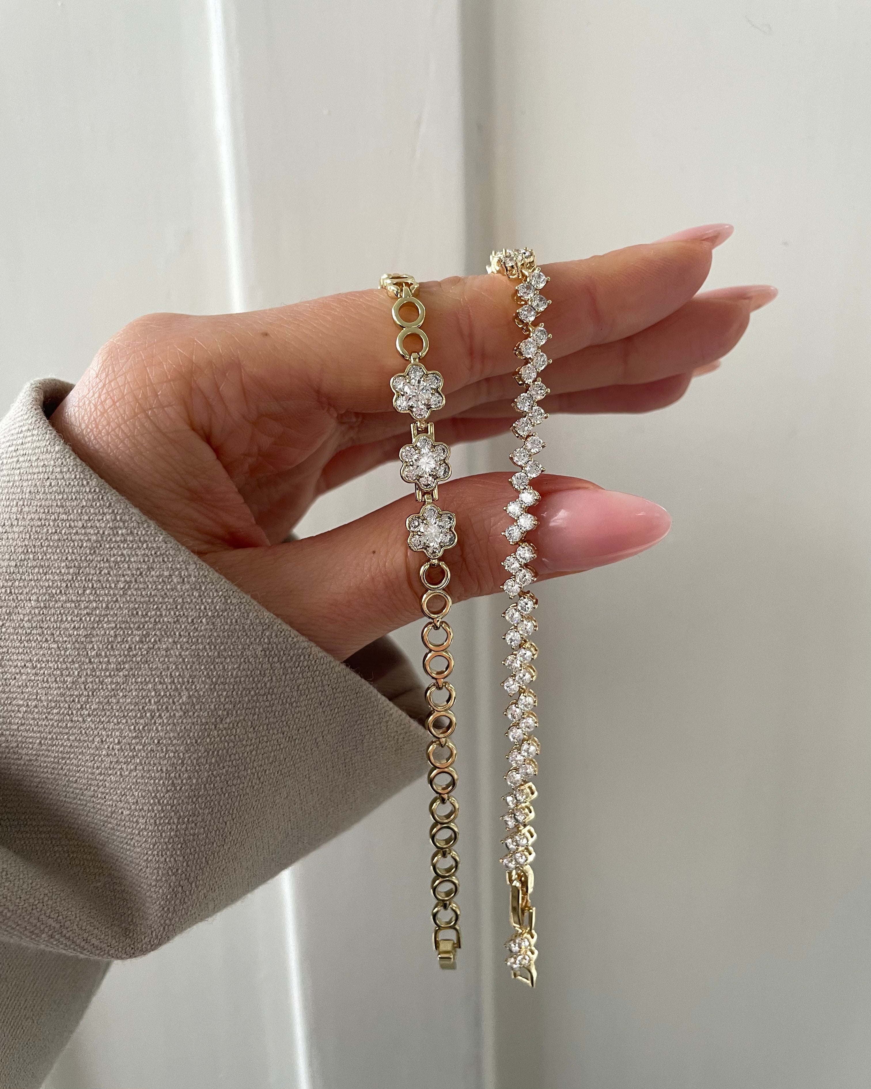 Armband VIP Tennis Baguette - 14K vergoldet