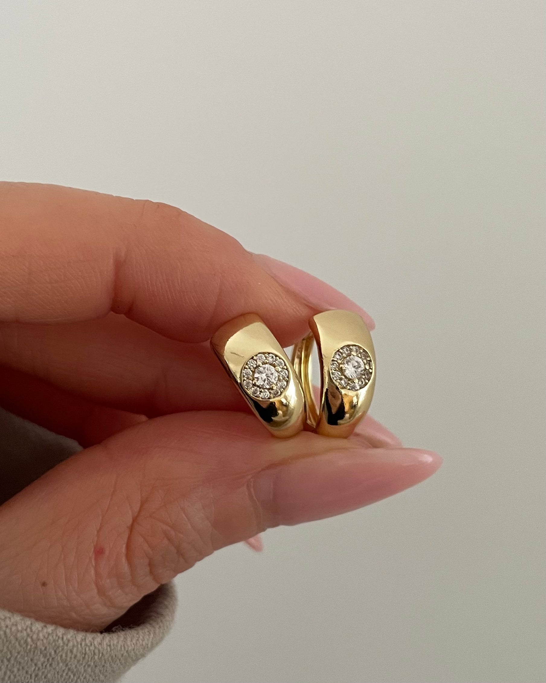 Creolen VIP Big Diamond - 14K vergoldet