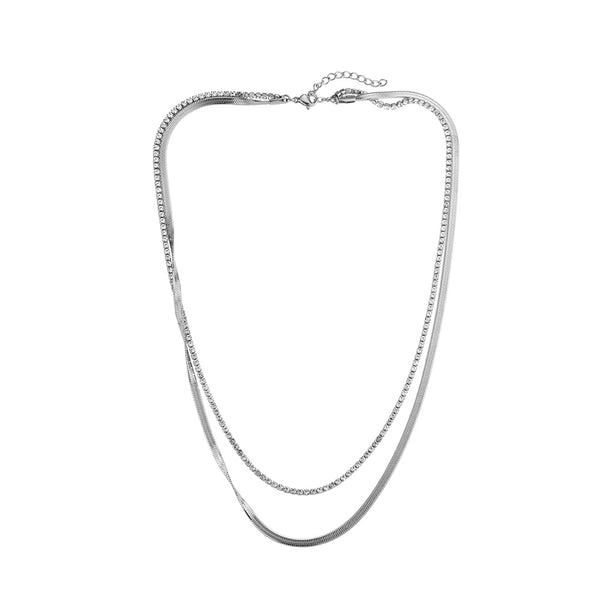 Kette Snake Tennis Silber