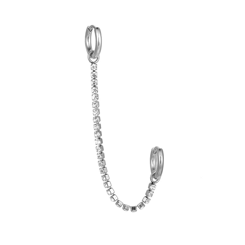 Ohrring Tennis Chain Silber