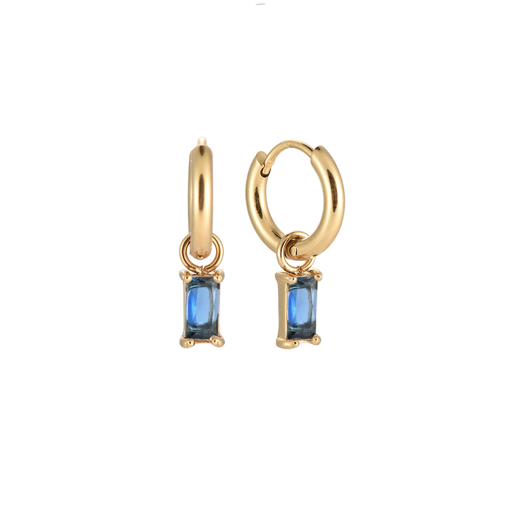 [Erstklassige Qualität garantiert!] Creolen Edelstahl Glam Night-Blue – Accessoires NK