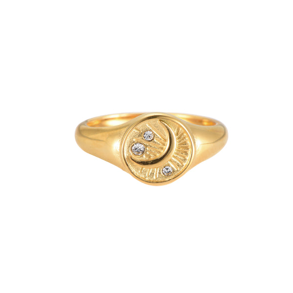 Ring Edelstahl Mini Moon Gold