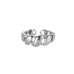 Ring Edelstahl Twist Silber