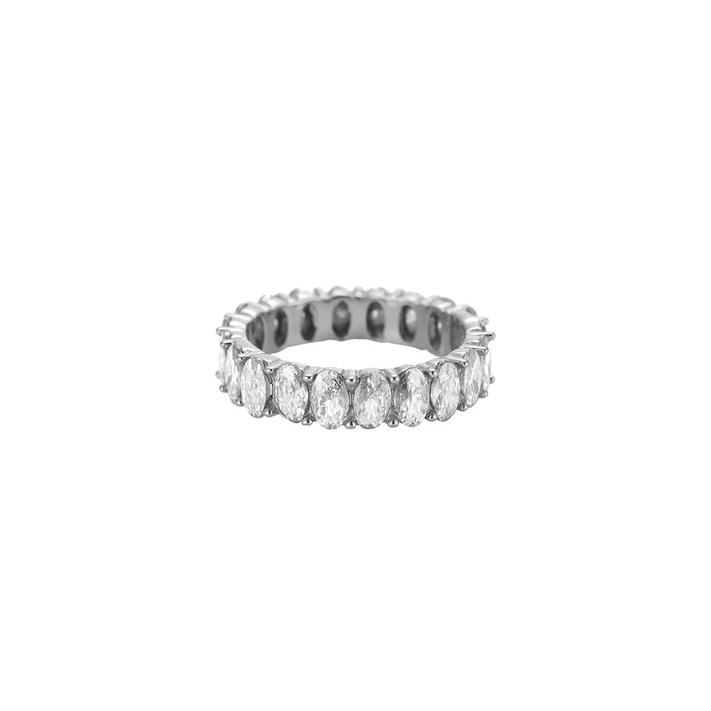 Ring Edelstahl Oval Silber