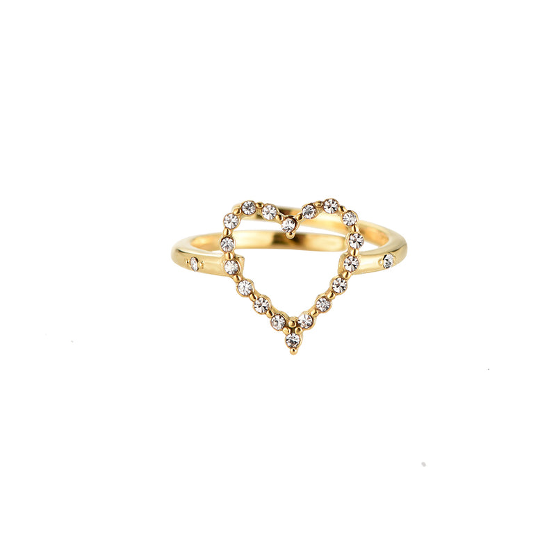 Ring Heart Diamonds Gold